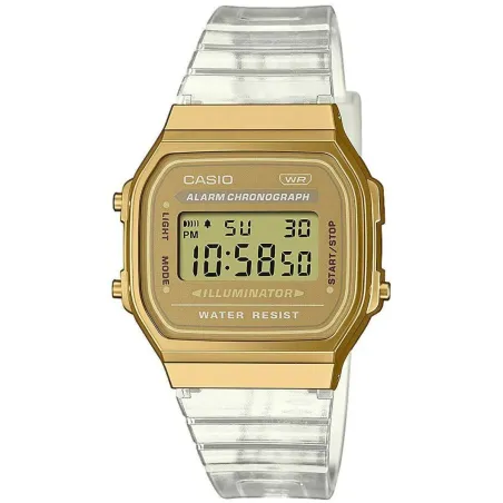 Unisex Kell Casio VINTAGE COLLECTION - TRANSPARENT BAND - GOLD (Ø 36 mm)